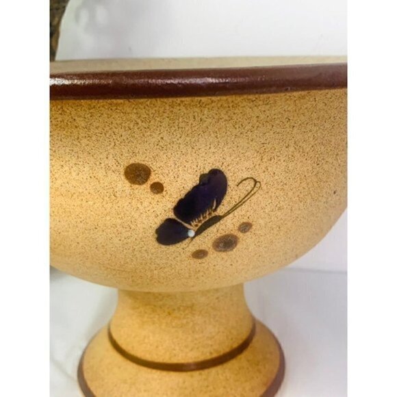 NETZI Mexico Sandstone Pottery Pedestal Bowl 10" - Picture 6 of 12
